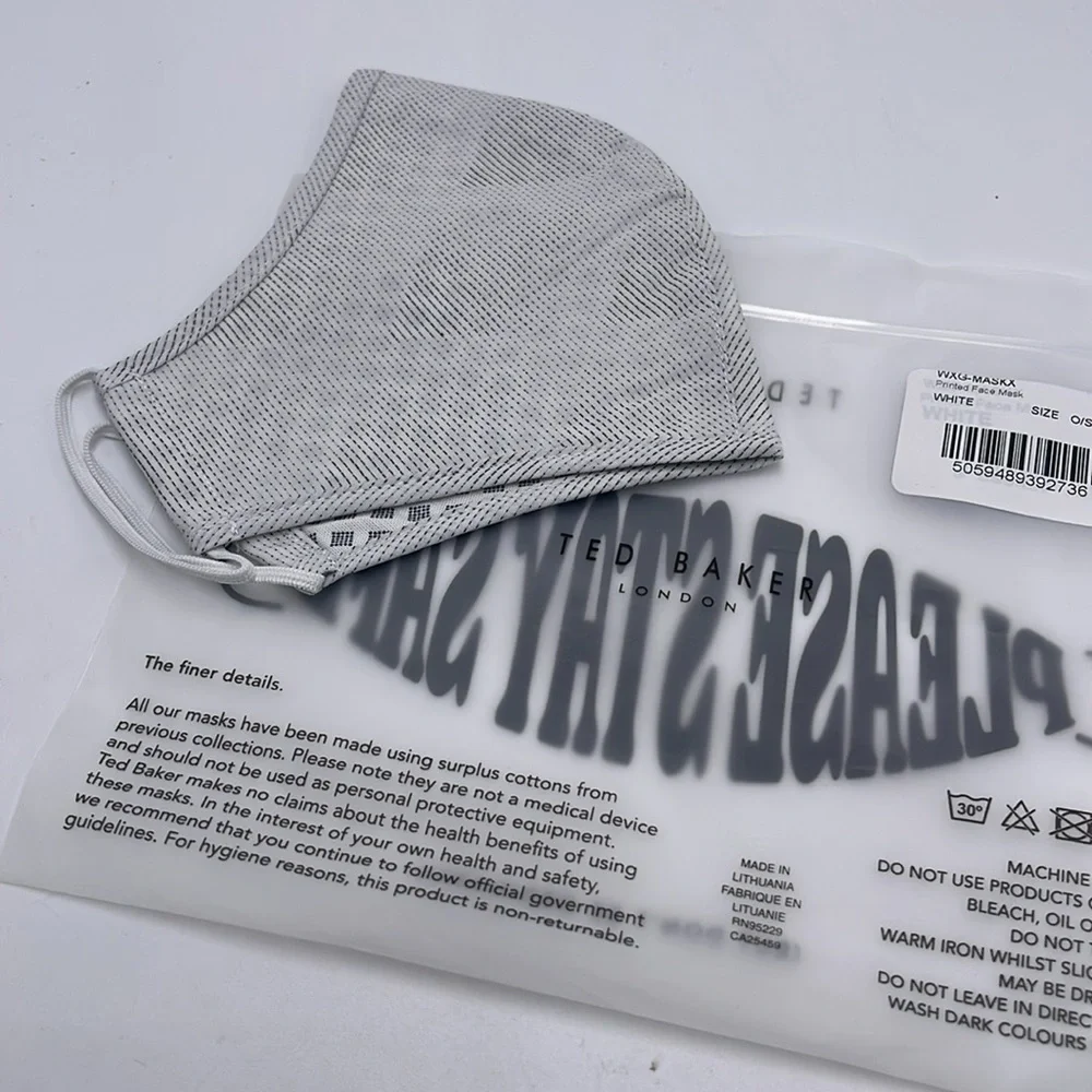 TED BAKER LONDON Reversible Reusable FACE MASK  NWT  OS
